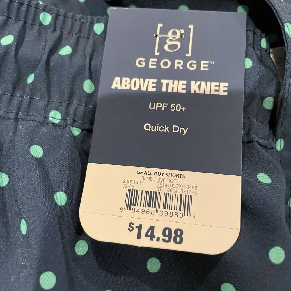 MEN’S Swim Shorts George Above the Knee UPF50  Big and Tall 2XL 44/46 NWT